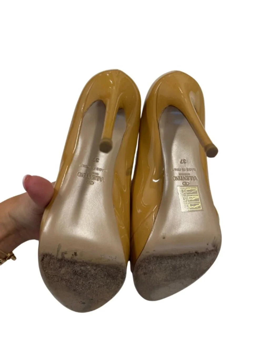 Valentino Garavani Patent Leather Bow Peep Toe Platform Pumps Heels +Box | EU 3